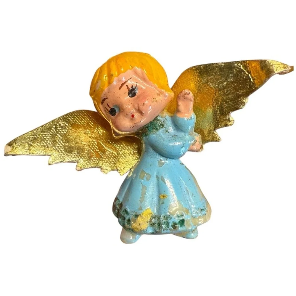 Vintage Mid-Century Modern MCM Christmas Angels Trio Miniature Celestial Kitschy